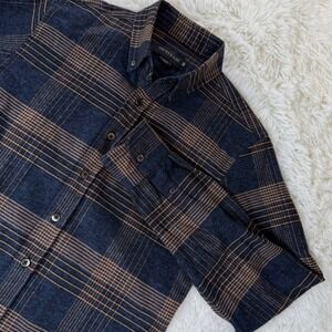 Outclass Glencheck Flannel Plaid Shirt Button Down Long Sleeve Casual Mens Small
